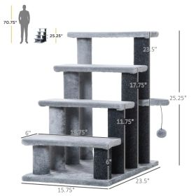 Cat Tree, Cat Tower Cat Stair Steps With Scratching Post, Hanging Play Ball For High Bed, Sofa, Indoor Outdoor