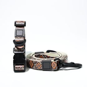 Trendy Printed PVC Dog Leash & Collar Set, Waterproof Durable Pet Lead with Unique Pattern, Adjustable for Small Medium Large Dogs