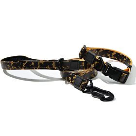 Graffiti Waterproof Dog Collar and Leash Set, Custom Logo Durable PVC Pet Leash for Small Medium Large Dogs