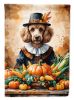 Poodle Thanksgiving House Flag Large Porch Sleeve Pole Decorative Outside Yard Banner Artwork Wall Hanging, Polyester, House Size, Multicolor