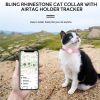 Rhinestone Decor Pet Collar For Airtag Tracker Case