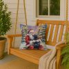 Black Labrador Retriever with Santa Claus Throw Pillow Decorative Indoor Outdoor Accent Cushion for Couch, Bed or Patio, 18Hx18W