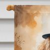 Poodle Thanksgiving House Flag Large Porch Sleeve Pole Decorative Outside Yard Banner Artwork Wall Hanging, Polyester, House Size, Multicolor