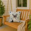 Toy Fox Terrier Coastal Sea Glass Throw Pillow Decorative Indoor Outdoor Accent Cushion for Couch, Bed or Patio, 18Hx18W