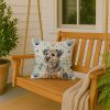 Grizzle and Tan Border Terrier Coastal Sea Glass Throw Pillow Decorative Indoor Outdoor Accent Cushion for Couch, Bed or Patio, 18Hx18W