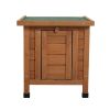 Modern Wooden Rabbit Cat Dog Hutch, Indoor/Outdoor Retreat House with Openable Roof for Small Pets, Weatherproof, Bright Orange