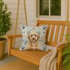 Goldendoodle Coastal Sea Glass Throw Pillow Decorative Indoor Outdoor Accent Cushion for Couch, Bed or Patio, 18Hx18W