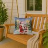 Dalmatian with Santa Claus Throw Pillow Decorative Indoor Outdoor Accent Cushion for Couch, Bed or Patio, 18Hx18W