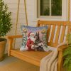 Fawn Doberman Pinscher with Santa Claus Throw Pillow Decorative Indoor Outdoor Accent Cushion for Couch, Bed or Patio, 18Hx18W