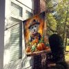 Westie Thanksgiving House Flag Large Porch Sleeve Pole Decorative Outside Yard Banner Artwork Wall Hanging, Polyester, House Size, Multicolor