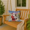 Miniature Pinscher with Santa Claus Throw Pillow Decorative Indoor Outdoor Accent Cushion for Couch, Bed or Patio, 18Hx18W