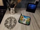 Kuvasz in Sunflowers Pair of Pot Holders Kitchen Heat Resistant Pot Holders Sets Oven Hot Pads for Cooking Baking BBQ, 7 1/2 x 7 1/2