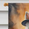 Westie Thanksgiving House Flag Large Porch Sleeve Pole Decorative Outside Yard Banner Artwork Wall Hanging, Polyester, House Size, Multicolor