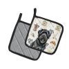 Bouvier des Flandres Coffee Bar Pair of Pot Holders Pair 7.5x7.5 Quilted Insulated Hot Pads Decorative Kitchen Gift Made in USA