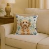 Goldendoodle Coastal Sea Glass Throw Pillow Decorative Indoor Outdoor Accent Cushion for Couch, Bed or Patio, 18Hx18W
